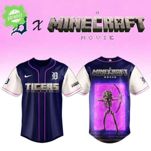 Detroit Tigers x Minecraft Movie Skeleton Night Jersey – Limited MLB Edition