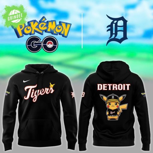 Detroit Tigers x Pikachu Black Hoodie – Limited Edition