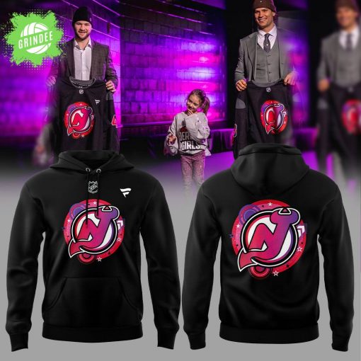 Devils Reimagining of 90s Sport Style Hoodie – 90s Throwback NHL Fashion