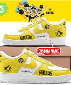 Dortmund x One Piece Custom Name AF1 Shoes Limited Edition – Anime x Soccer Crossover