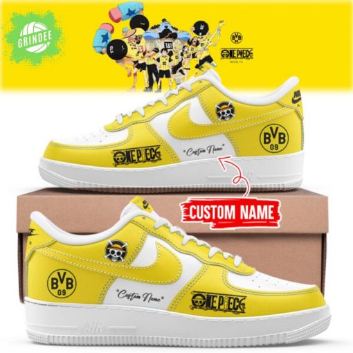 Dortmund x One Piece Custom Name AF1 Shoes Limited Edition – Anime x Soccer Crossover