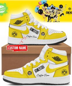 Dortmund x One Piece Custom Name AJ1 Shoes Limited Edition – Exclusive Anime Sneakers