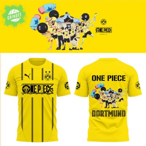 Dortmund x One Piece Yellow T-Shirt – Soccer x Anime Streetwear
