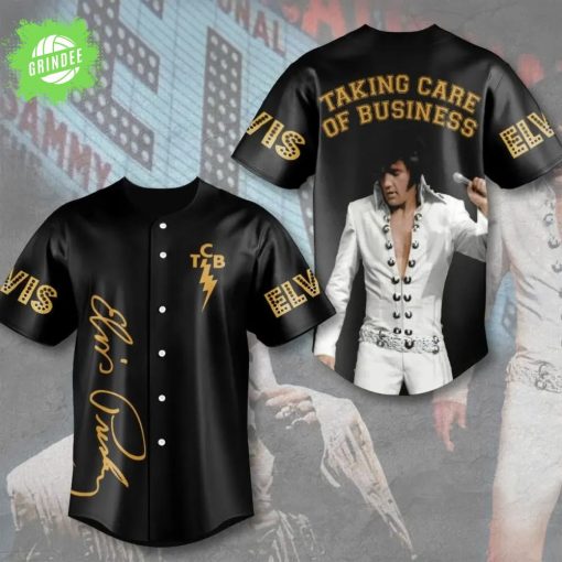 Elvis Presley Taking Care Of Business 3D Baseball Jersey – Official Elvis Presley Merchandise