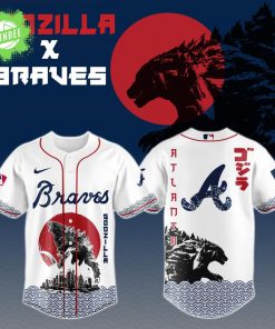 Godzilla x Atlanta Braves Japan Edition Baseball Jersey 2025