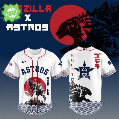 Godzilla x Houston Astros Japan Edition Baseball Jersey 2025 – Monster MLB Mashup Jersey