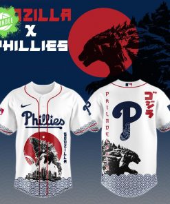 Godzilla x Philadelphia Phillies Japan Edition Baseball Jersey 2025 – Kaiju MLB Limited Edition