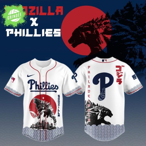 Godzilla x Philadelphia Phillies Japan Edition Baseball Jersey 2025 – Kaiju MLB Limited Edition