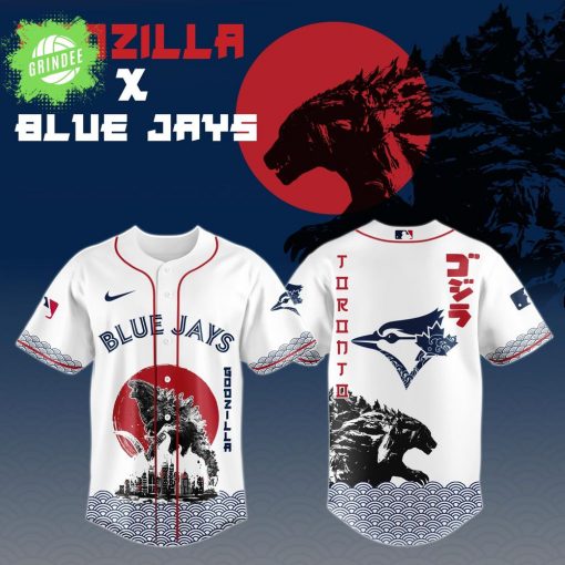 Godzilla x Toronto Blue Jays Japan Edition Baseball Jersey 2025 – Kaiju Baseball Fusion