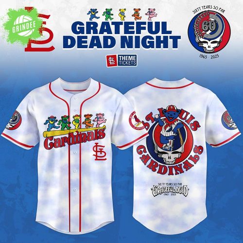 Grateful Dead x St. Louis Cardinals 3D Baseball Jersey