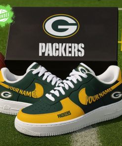 Green Bay Packers Personalized AForce1 Sneakers Gift for Fans