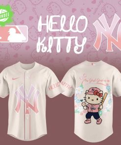 Hello Kitty x New York Yankees Baseball Jersey – Cute Pink MLB Shirt for Fans