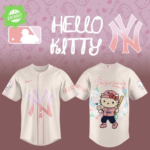 Hello Kitty x New York Yankees Baseball Jersey – Cute Pink MLB Shirt for Fans