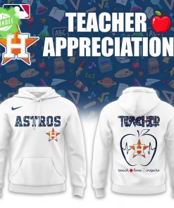 Houston Astros Teacher Night 2025 White Hoodie
