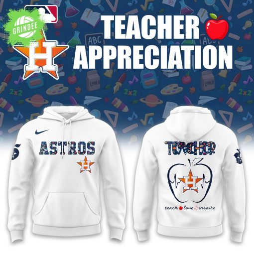 Houston Astros Teacher Night 2025 White Hoodie