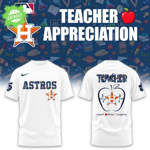Houston Astros Teacher Night 2025 White T-Shirt