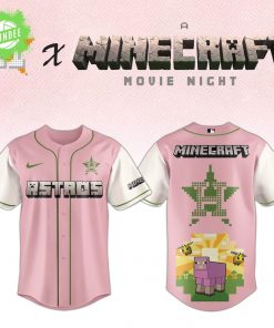Houston Astros x Minecraft Movie Baseball Jersey – Pink MLB Drop