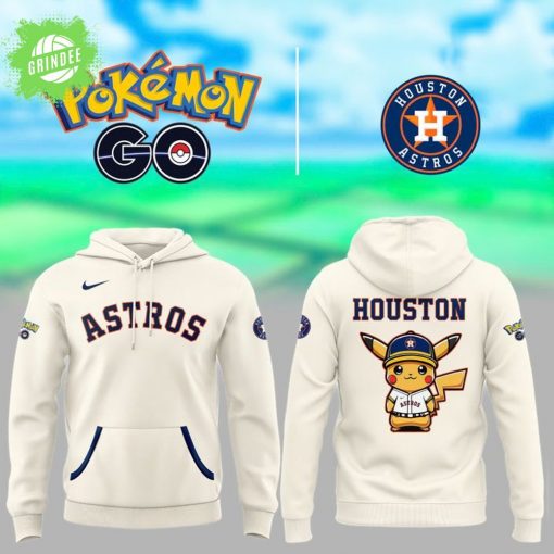 Houston Astros x Pokémon Pikachu White Hoodie – Special Edition Drop