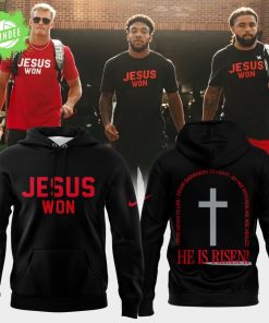 JESUS WON He Is Risen Black Hoodie – 2025 Easter Edition