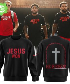 JESUS WON He Is Risen Black Sweatshirt – 2025 Easter Collection