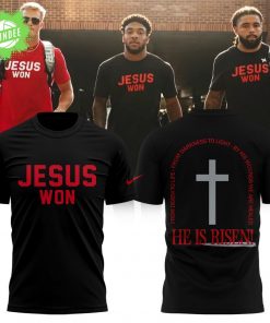 JESUS WON He Is Risen Black T-Shirt – 2025 Faith Edition