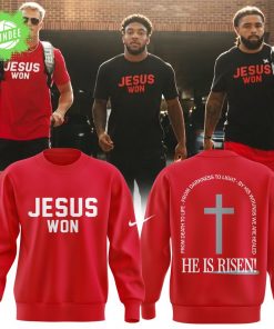 JESUS WON He Is Risen Red Sweatshirt – 2025 Easter Collection