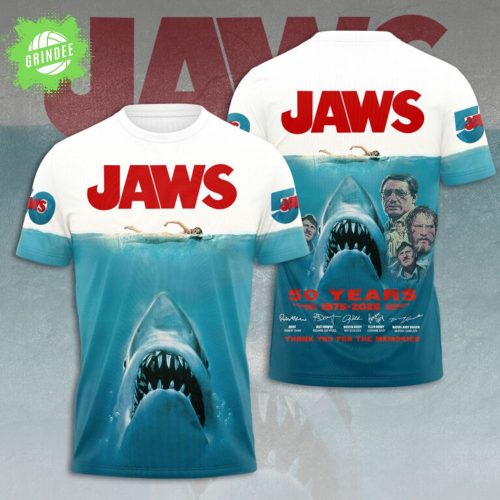 Jaws 50 Years 1975–2025 Anniversary 3D T-Shirt