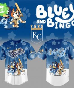 Kansas City Royals Bluey and Bingo Baseball Jersey – Limited Edition Kids’ MLB Apparel