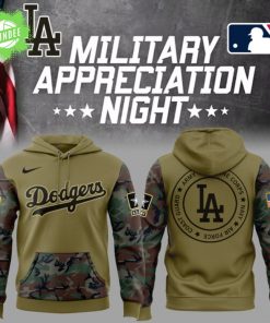 Limited Edition LA Dodgers x Military Appreciation Night 2025 Hoodie – Honor Veterans Baseball Apparel