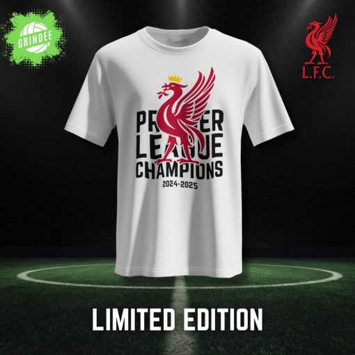Liverpool FC Premier League Champions 2024–25 White Shirt