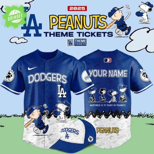 Los Angeles Dodgers x 75th Anniversary Of Peanuts Limited Edition Baseball Jersey 2025 – Snoopy MLB Crossover