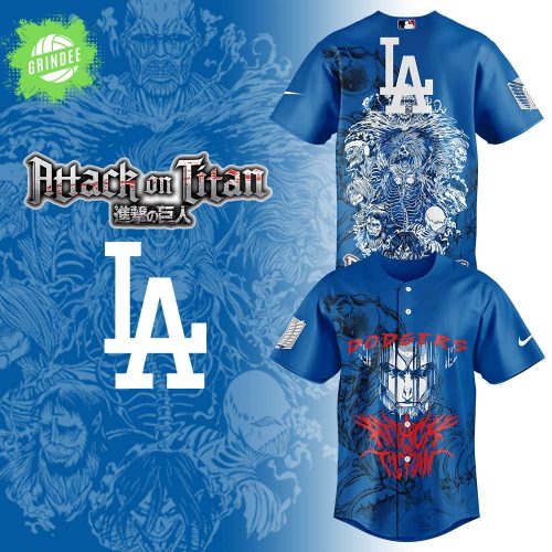 Los Angeles Dodgers x Attack on Titan Baseball Jersey – MLB x Anime Collab