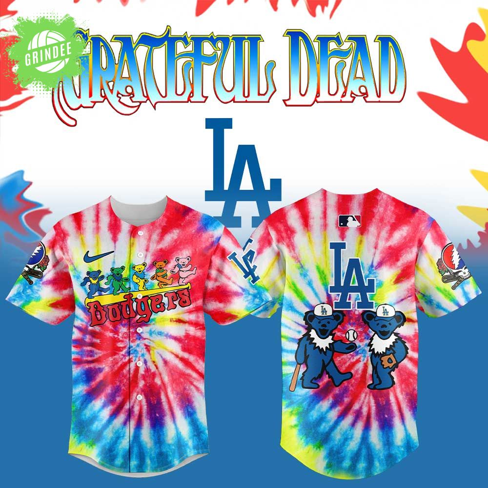 Los Angeles Dodgers x Grateful Dead Baseball Jersey – Special Edition Los Angeles Dodgers x Grateful Dead Baseball Jersey – Special Edition