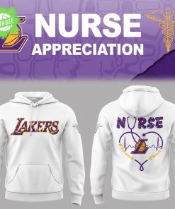 Los Angeles Lakers Nurse Night Appreciation White Hoodie