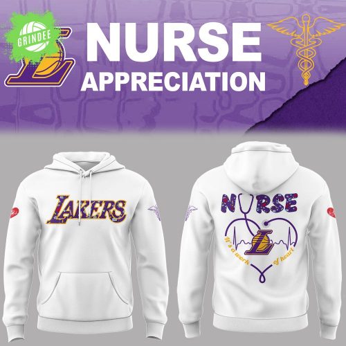 Los Angeles Lakers Nurse Night Appreciation White Hoodie