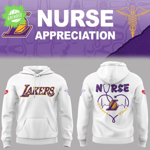 Los Angeles Lakers Nurse Night Appreciation White Hoodie