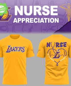 Los Angeles Lakers Nurse Night Appreciation Yellow T-Shirt