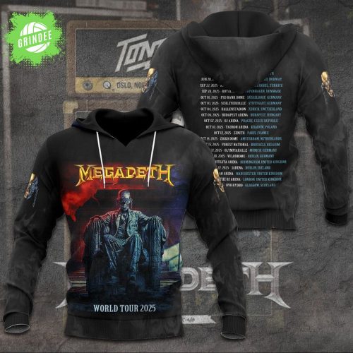 MEGADETH World Tour 2025 New Limited Edition 3D Hoodie – Official Metal Band Tour Merch
