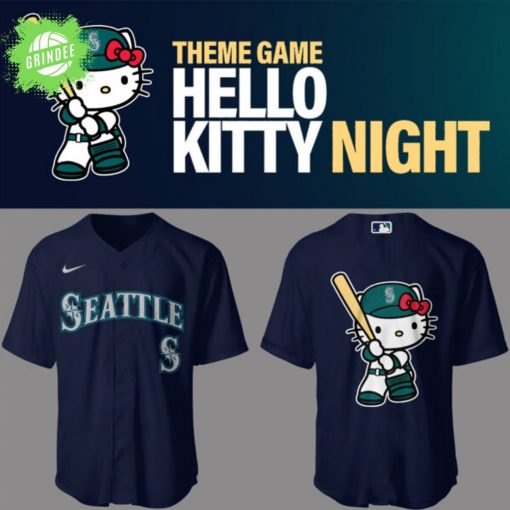 Mariners Baseball 2025 Limited “Mariners x Hello Kitty” Navy Baseball Jersey – Sanrio Sports Fans Edition