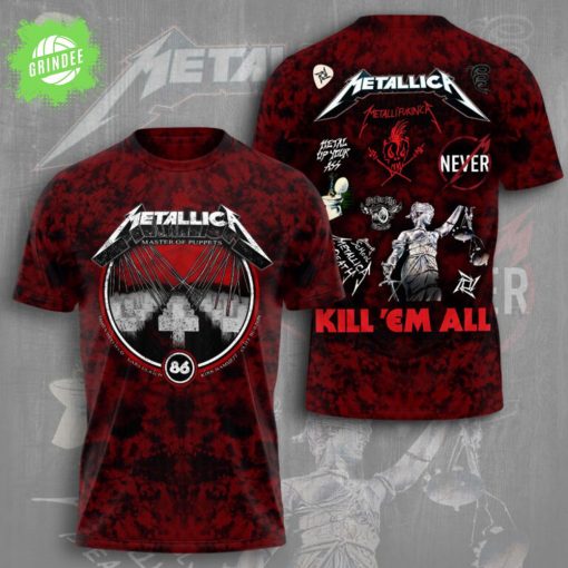 Metallica Master of Puppets Kill ‘Em All T-Shirt – Heavy Metal Band Tee for Rock Fans