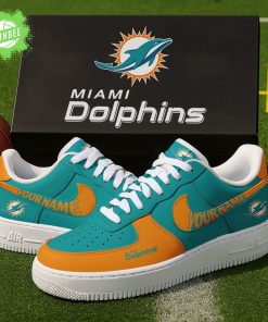Miami Dolphins Personalized AForce1 Sneakers Gift for Fans