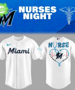 Miami Marlins Nurses Night 2025 White Baseball Jersey