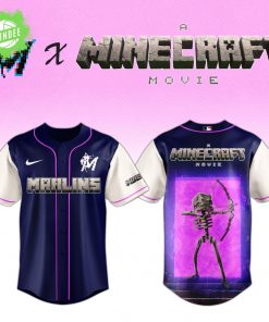 Miami Marlins x Minecraft Movie Skeleton Night Jersey – Limited MLB Edition