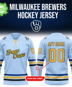 Milwaukee Brewers Hockey Style Baseball Jersey