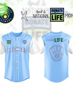Milwaukee Brewers x Donate Life Month Baseball Jersey – Exclusive Edition