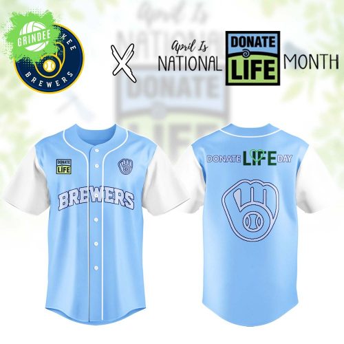Milwaukee Brewers x Donate Life Month Baseball Jersey – Exclusive Edition