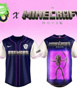 Milwaukee Brewers x Minecraft Movie Skeleton Night Jersey – Limited MLB Edition