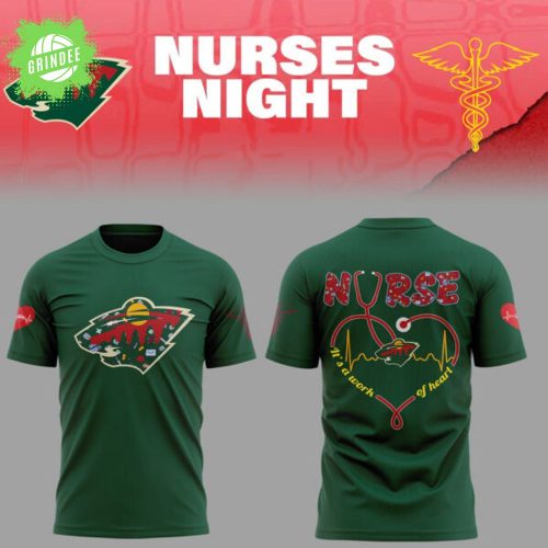 Minnesota Wild Nurses Night 2025 Green T-Shirt