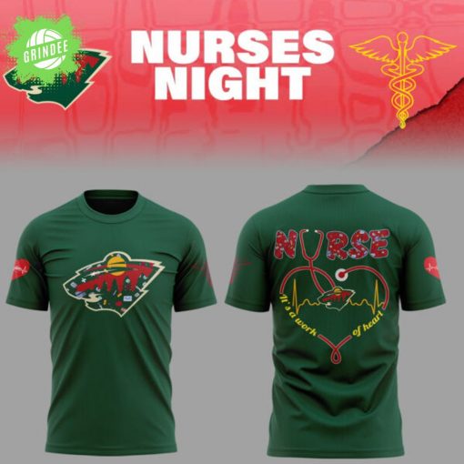 Minnesota Wild Nurses Night 2025 Green T-Shirt