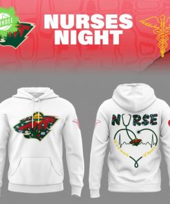 Minnesota Wild Nurses Night 2025 White Hoodie